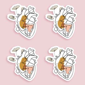 SMALL 8 Delicate Hearts Line Art Sticker Pack